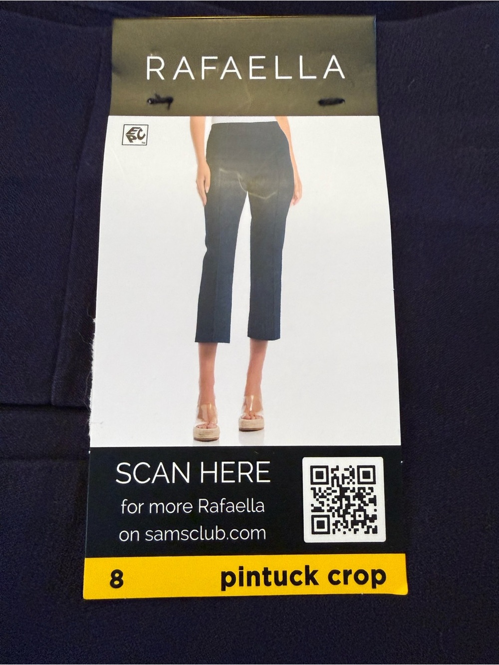 Rafaella Pintuck Cropped Pants in Navy